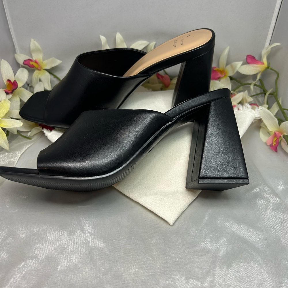 a new day black wide heel mule.